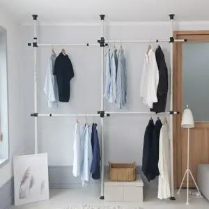 [텐바이텐]모노 기둥식 38파이 행거 4단(블랙/화이트/함마톤)