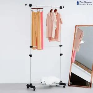 [텐바이텐]지엔 조립식 철제 옷걸이 무볼트 이동식 수납 선반행거 2단