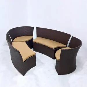 [텐바이텐]DR-3101 라탄 6인용 테이블&체어 세트 [브라운]