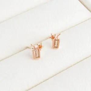 [셀러허브]여자 칵테일 분홍 쁘띠 실버 글라스잔 귀걸이 (S18886259)