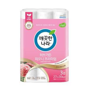 깨끗한나라 허브가든 피오니 프리미엄 3겹 27m 30롤