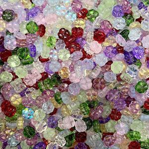 [15개]관통형 8mm 글래스 네잎클로버 믹스 3-14-1 비즈공예 악세사리 키링재료