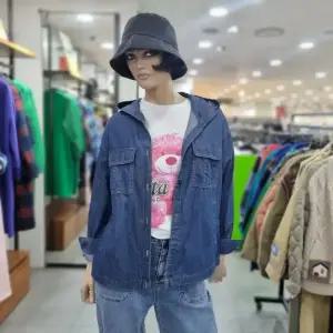 베네통/애플아울렛/헤지 데님  점퍼형 후드 블라우스/BABL95411