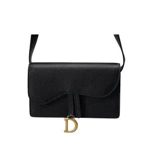 [중고명품] 블랙 새들 미니 벨트백