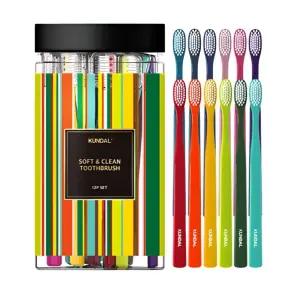 쿤달 소프트 앤 클린 항균 이중미세모 칫솔 부드러운모 12개입