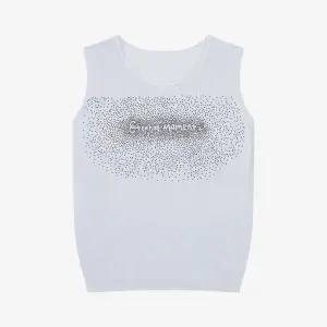 [SI](의정부점)레터링 큐빅 니트 슬리브리스 (SSKUUCE29550) (SSKUU29550)