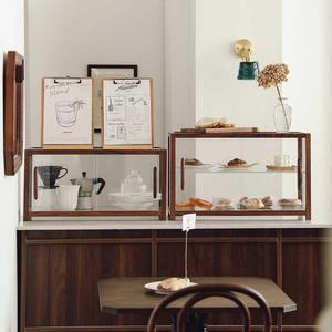 유리쇼케이스 우드쇼케이스 디저트진열장 카페 서랍장 FAS 35 유리 1단 검은 진열장 홑겹