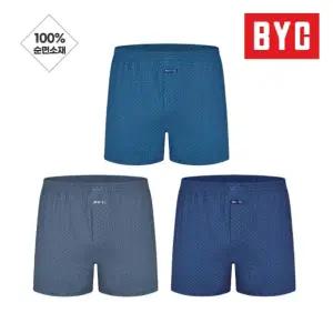 BYC 남성 3매입 순면 트렁크팬티 니트면 빅사이즈 MCF2231