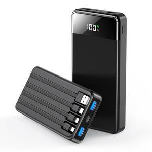 UOOFON 일체형 보조배터리 고속충전 30000mAh 대용량 PD 22.5W QC3.0 잔량표시+ 4개 케이블 멀티단자