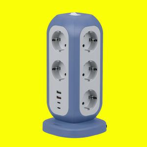 타워형 안전 멀티탭 15구 예쁜 디자인 고용량 usb 여행용 캠핑 멀티 어댑터 싹탭