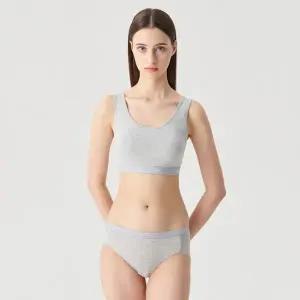 [휠라][휠라 언더웨어] 에센셜 베이직 라이트멜란지 브라탑 세트 (FI4ITG1644FLML_SKU)