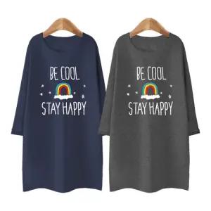 무지개_빅사이즈 7부 톡톡한 특양면 롱티 오버핏박스티 루즈핏