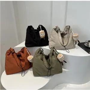 바스락 복조리백 라떼 키링세트 생활방수 데일리 무지 가방