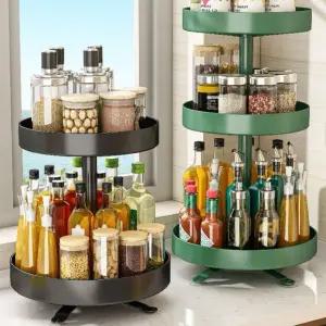 회전 코너선반 주방 양념통 싱크대 선반 조미료 정리대 수납장 2단 3단