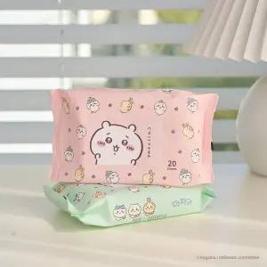 먼작귀 치이카와 물티슈 20매 1박스 20팩/고급/안심/식당용/작은/포켓/리필용/여행용/다용도/일회용/데일리