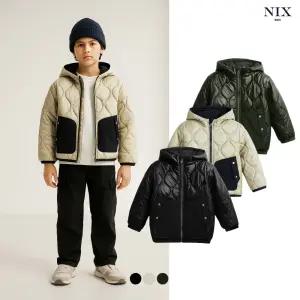 [NIXKIDS]유니) 나일론 후드리버서블 퀼팅 5온스 패딩점퍼 (레귤러핏) (FKRWCUP703P)
