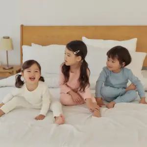 베베샤 실내복 피치기모 솔리드 4+1 아기내복세트 가을겨울 아이 유아내의 9부 아동간절기