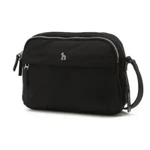 [헤지스](대구신세계)[아이코닉] 나일론 로고 지퍼 크로스백 HJBA6E710BK