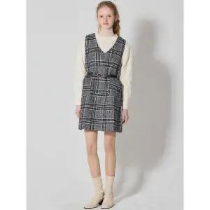 [오조크]체크 베스트 원피스 니트 벨트 세트 택가격 99000원 _P409223438