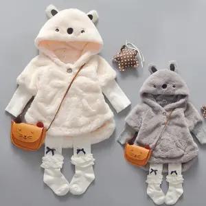 유아 밍크 퍼 롱후드 원피스 여아 겨울옷 아우터 여아기모후드 유아겨울티 기모티 크리스마스선물