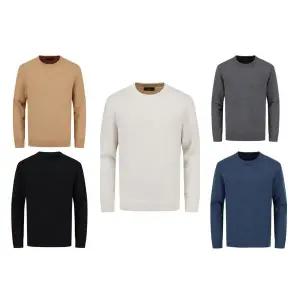 [앤드지](타임스퀘어점패션관)따듯한 남성 캐시미어 혼방 이중지 라운드 니트 5종 1택모음 BSF4ERT1101