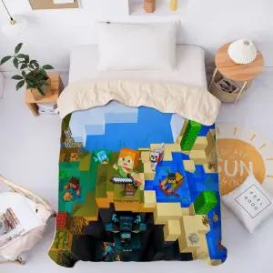 마인크래프트이불 침대 이불 이불커버 침구 캐릭터 세트 게임