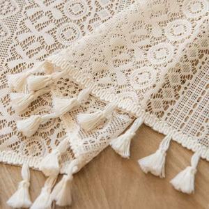 소박한 크로셰 커튼 창 작은 주방용 면 술용 농가 레이스 밸런스