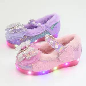 꼬마하트 여자 키즈 주니어 학생 털 여아 LED 겨울구두