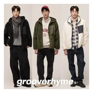 그루브라임 25FW 남성 양면 쉐르파 후드 점퍼