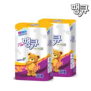 NEW 땡큐 휴지 화장지 3겹 30롤 X 2개