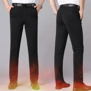 남성 겨울 슬랙스 데 스판 따뜻한 남자 기모 슬랙스 정장 바지 등산 골프