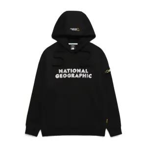 [내셔널지오그래픽]내셔널지오그래픽 N241UHD910 가슴 자수 로고 후드 티셔츠 CARBON BLACK