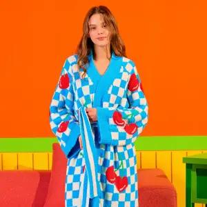 위글위글 수면 가운 홈웨어 라운지 로브 - Cherry 336012