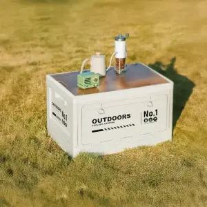 캠핑수납 폴딩박스 정리 대형 플라스틱 상판 캠핑 리빙박스 45L