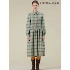 써스데이아일랜드 Thursday Island 셔츠카라 체크 원피스T238MOP253W 466039