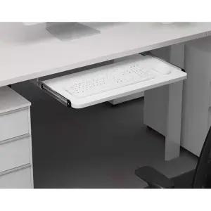 레일형 키보드트레이 나사식 블랙 브래킷 슬라이딩 선반