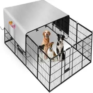 코브슈이웨 개 플레이펜 커버 반려동물 울타리 600D 옥스포드 천 상단 선쉐이드 오브 도그 하우스 커버는