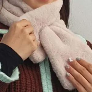 미니 목도리 겨울 페이크퍼 머플러 베이지