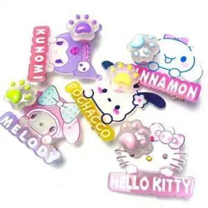 헤어 여아머리끈 곰발바닥 산리오 헤어핀 아크릴 빙글