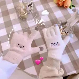 방한장갑 니트장갑 터치 장갑 곰돌이 남여공용 뽀송