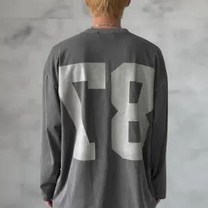남성 빅사이즈 뒷면프린트 가을 긴팔 라운드 힙티셔츠