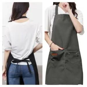 감성 앞치마 그레이 색상 유치원 조리 디자인 (WFJ4JHI)