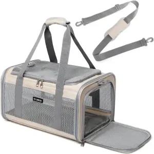 오뷰 항공 고양이와 작은 개를 위한 반려동물 캐리어 승인 통기성 및 접이식 디자인 수염 용을 휴대용 여행