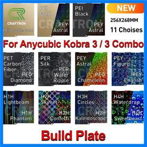 Anycubic Kobra 3 빌드 플레이트 양면 용수철 스틸 PEO PET PEY H1H 시트 가열 베드 3D 프린터 액세서리 부