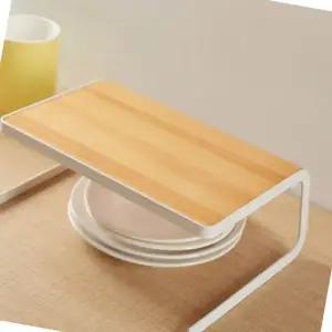 우드 2단 소형 테이블 협탁 접시 수납 선반 가정용 멀티 (WFJ5T3T)