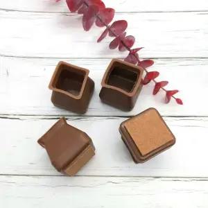 의자발커버 긁힘방지 의자발 4개세트 사각중형갈색 (WFJPVW0)