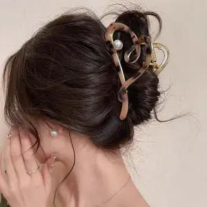 하트 펀칭 진주 집게핀 ELH086 헤어 패션잡화 머리핀