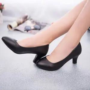 여성구두 면접 미들힐 정장 슬링백 힐 낮은굽 슈즈 3 (WFJ72ZH)