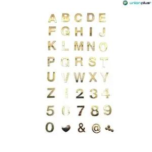 유니온 이니셜 입체 디자인 스티커 문자 금색 (WFK4BDC)