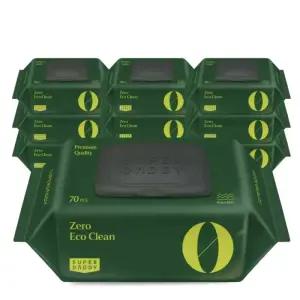 슈퍼대디 제로 에코클린 물티슈 65평량 70매 10입 447234